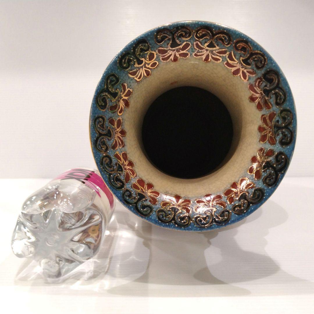 薩摩焼 金襴手 金彩 色絵 色錦 豪華絢爛 武者図 美人画 飾り壺 古美術 花器