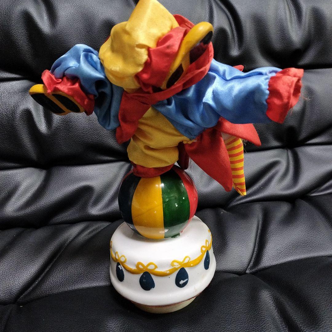 アンティーク 陶器製 ピエロ オルゴール