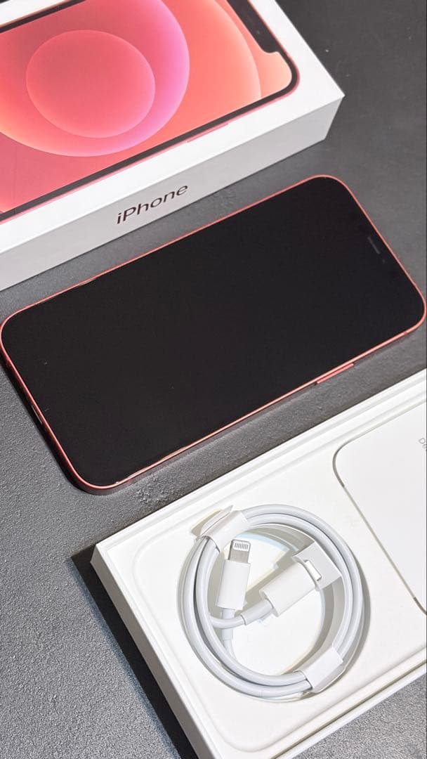 【美品】Apple iPhone 12 レッド 本体 充電ケーブル付