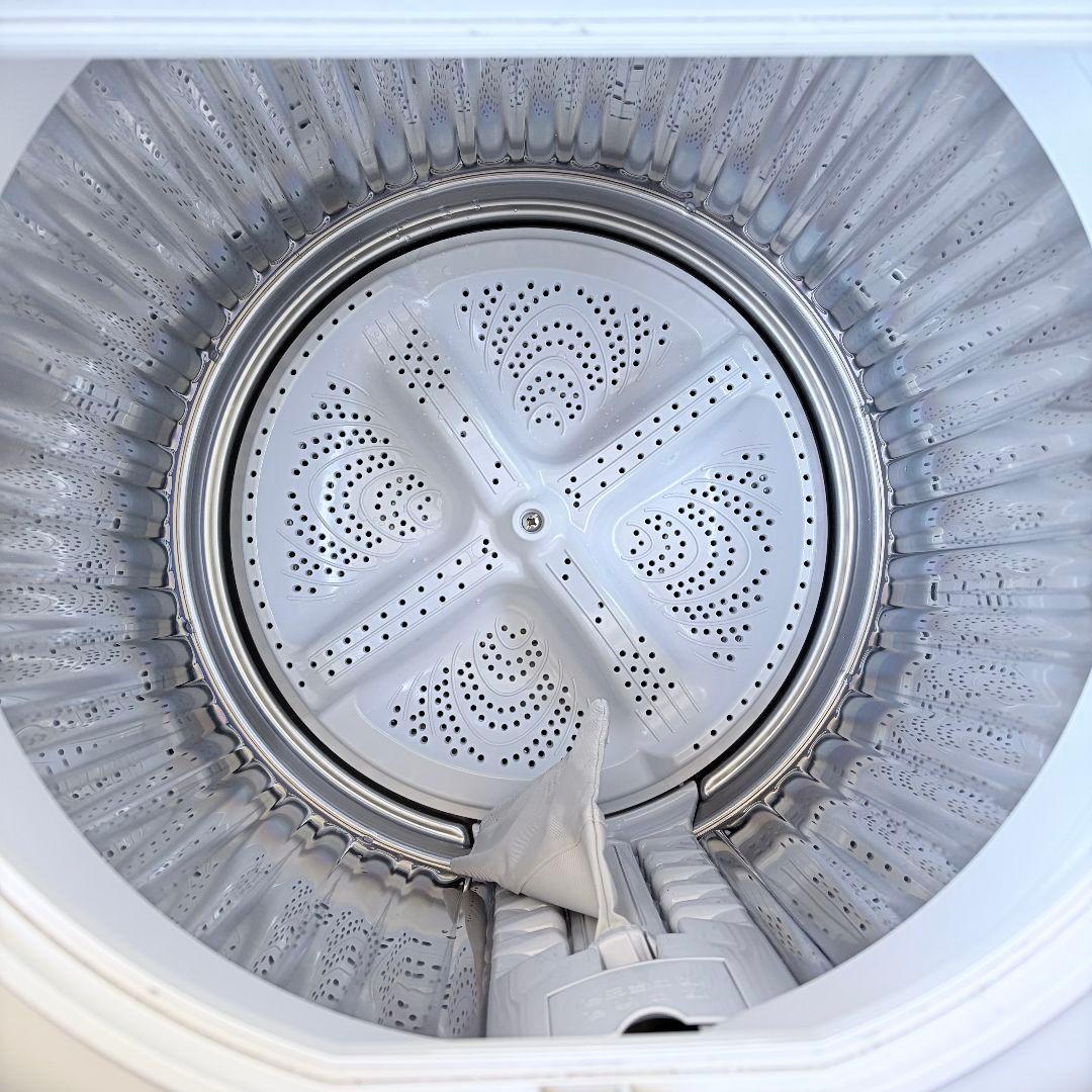 配送設置無料！ホワイト純正SHARP清潔穴なし槽シンプル操作洗濯乾燥機！完動美品