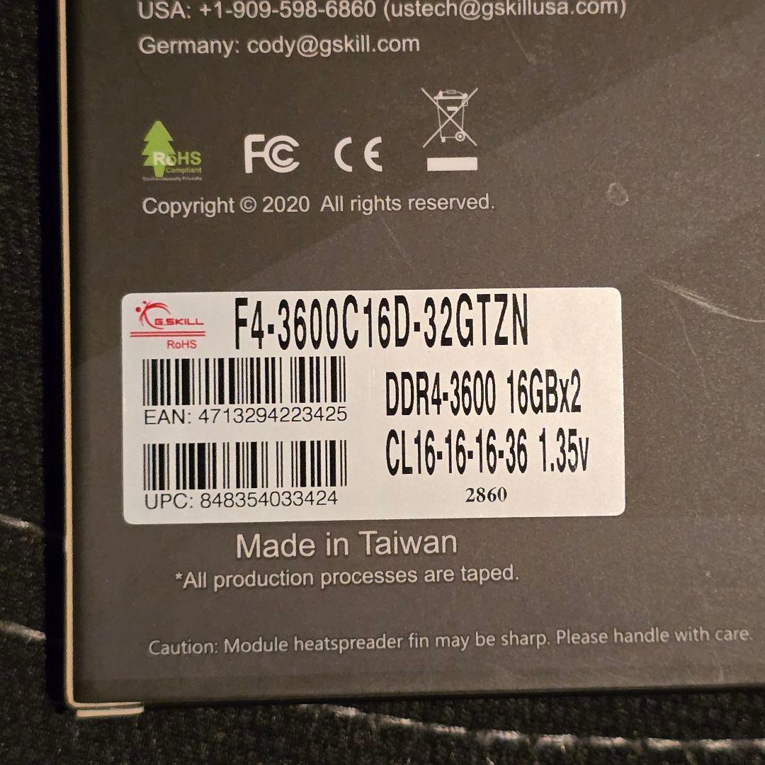 メモリー G.SKILL TRIDENT Z neo DDR4 32GB(16GBx2)