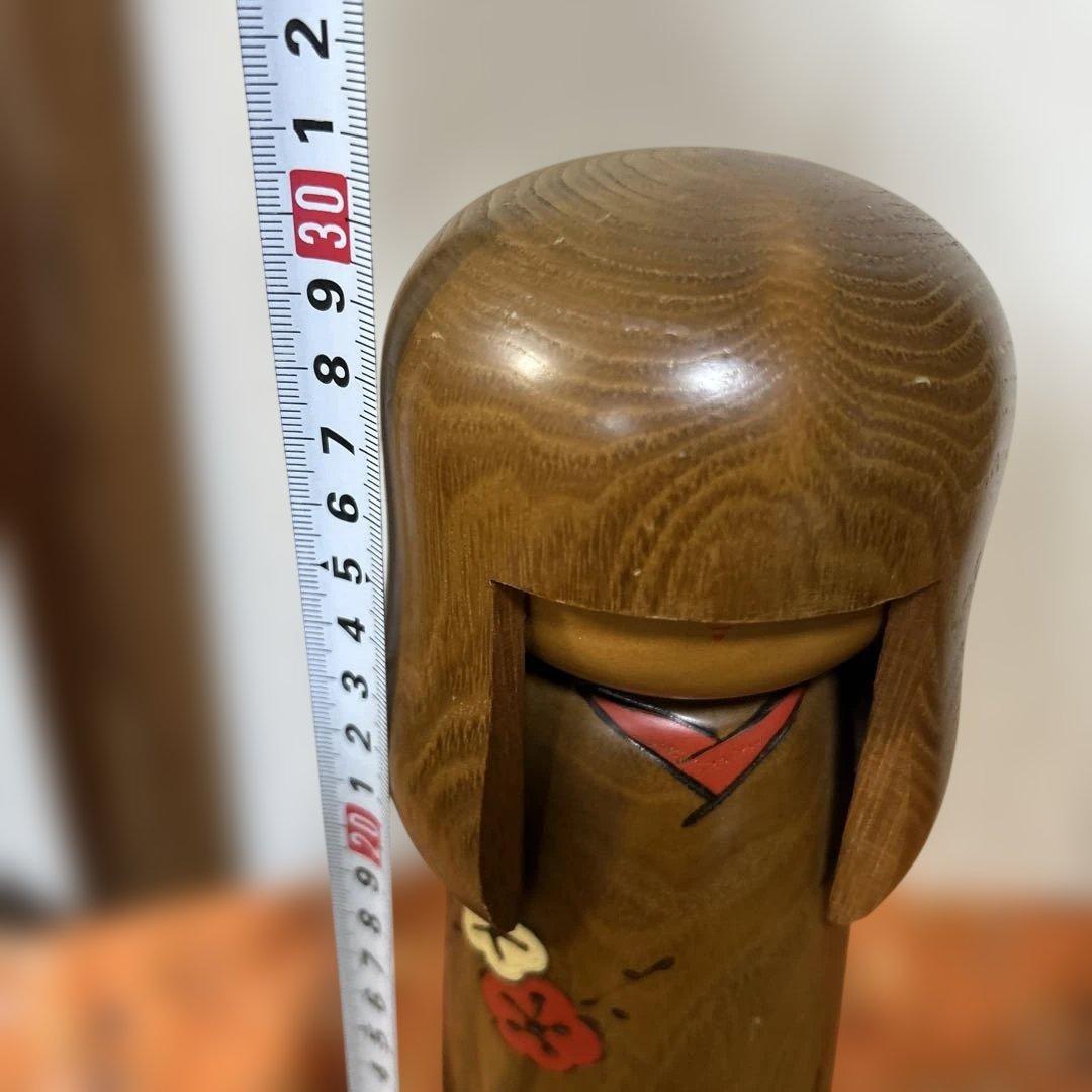 大型 卯三郎こけし 梅柄 約30cm Japanese Kokeshi Doll