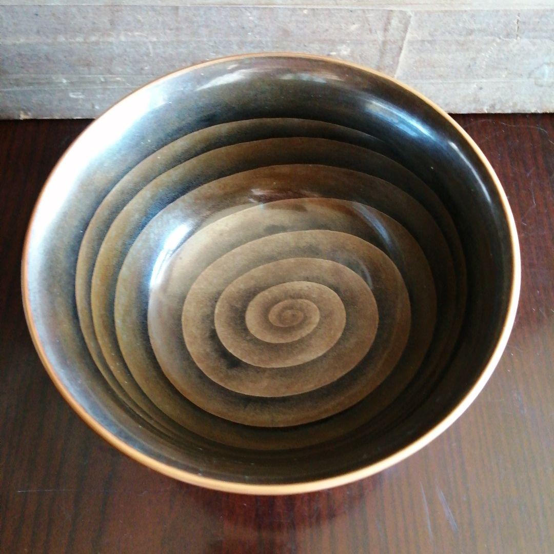 木製漆器　金蒔絵波千鳥文菓子鉢　14.5cm