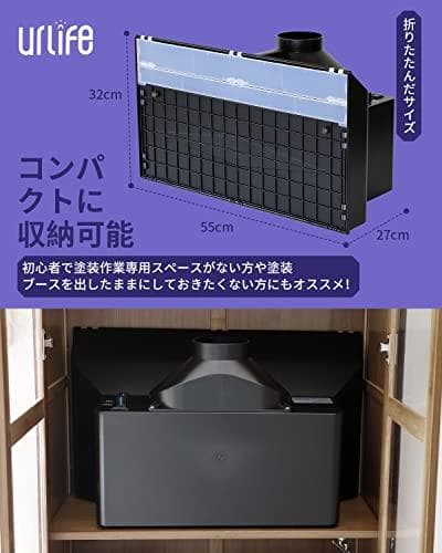 urlife 塗装スプレーブース LED照明ライト 2基パワフルファン 明るさA