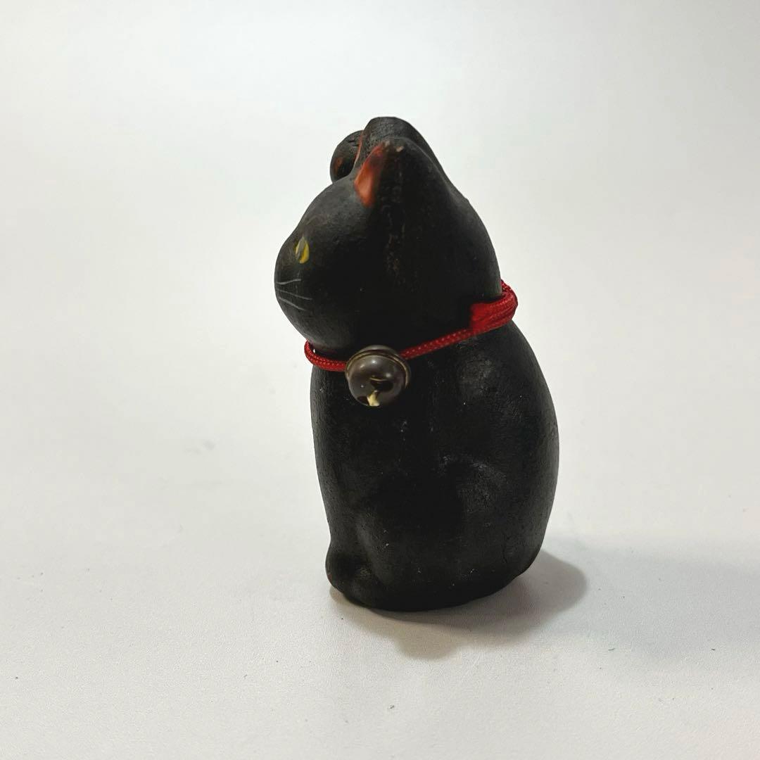 郷土玩具　浅草　今戸焼　招き猫　黒猫　ラッキーキャット　土人形　縁起物　民芸