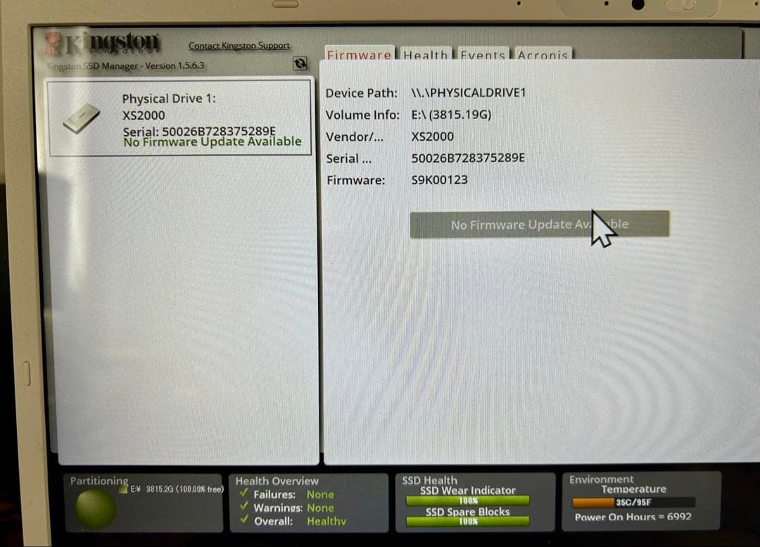 Kingston XS2000 4TB ポータブルSSD