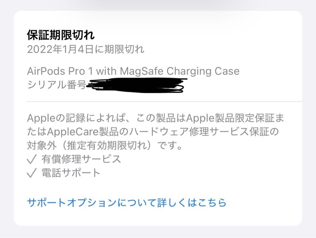 正規品 AirPods Pro 第一世代 本体 充電ケース 付属品全付