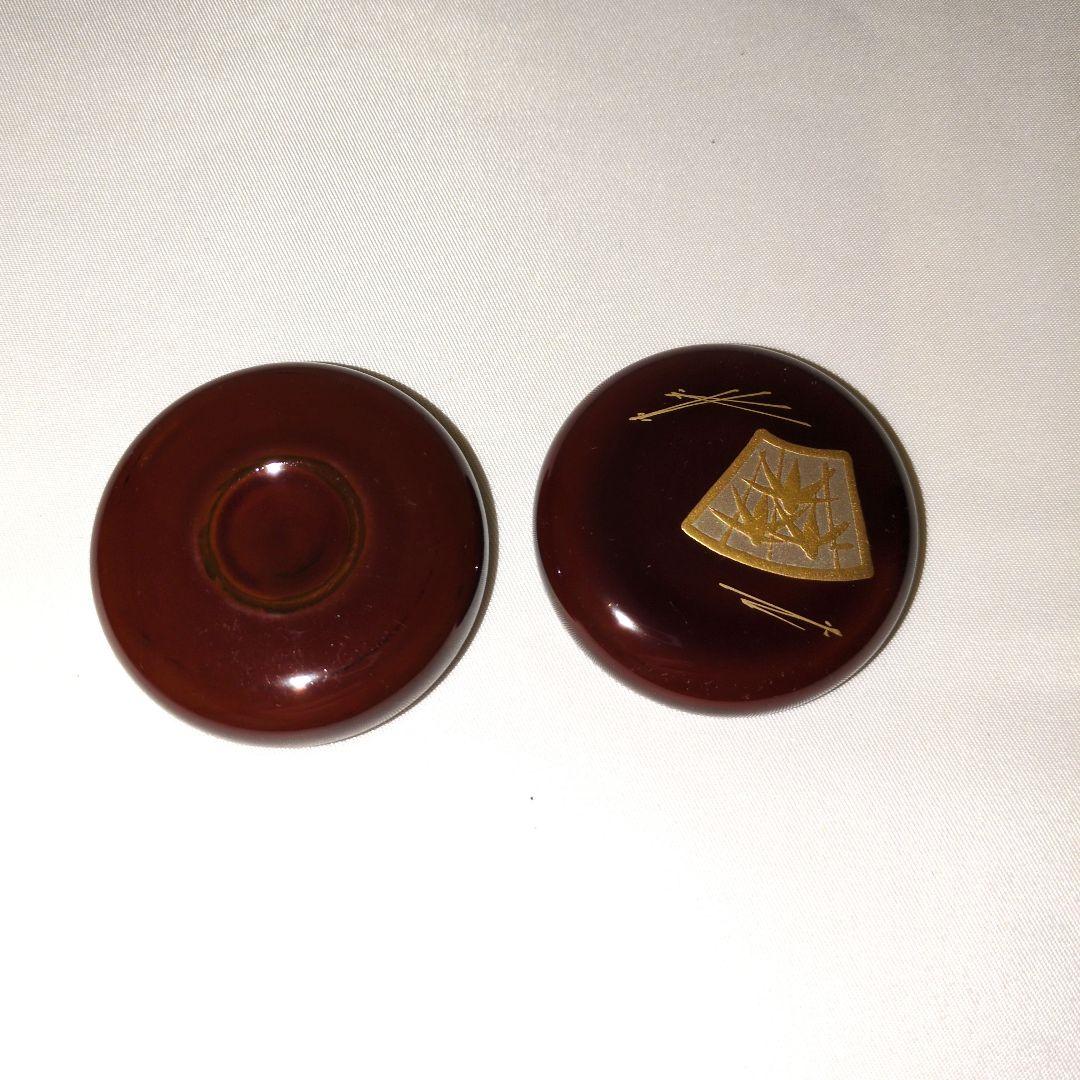 茶道具　茶箱用　蒔絵　扇面　棗・香合・茶筅筒３点セット