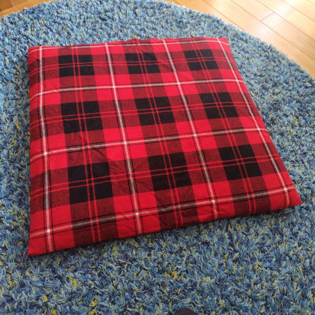 昭和レトロ 座布団 カバー タータン チェック 無印良品