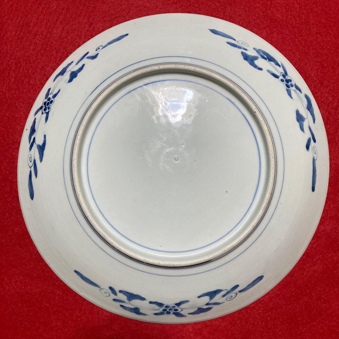 古陶磁　佐賀　古伊万里　　　　　　　　　　　　　　　　　　白磁色絵大皿　（美品）