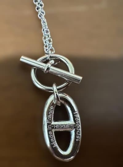 美品*エルメス シェーヌダンクル アミュレット シルバーネックレス