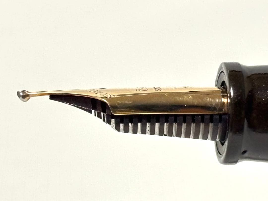 Ohashido 大橋堂 万年筆 胴軸リング K18 ペン先14K 美品