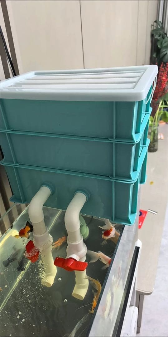 2種以上高性能濾過材2段付き　水槽用万能濾過フィルター　外部式濾過器装置