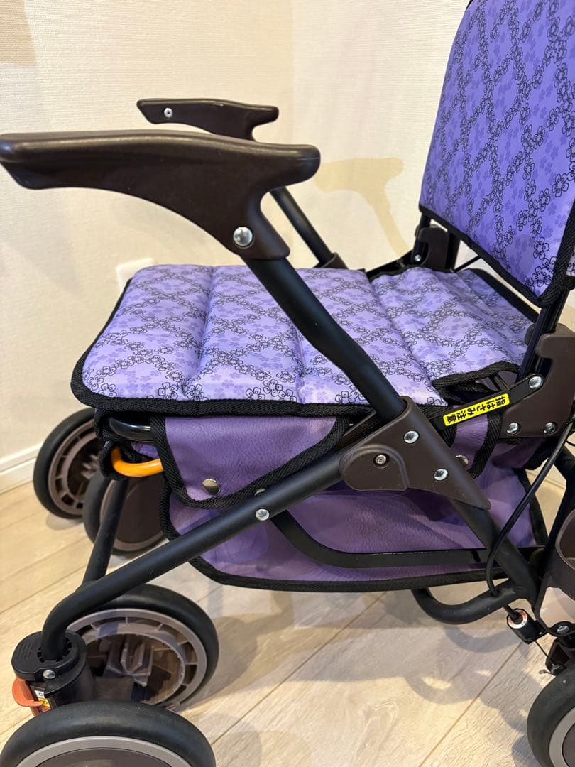 【美品】幸和製作所 SLT08 カゴノア L パープル シルバーカー　花柄