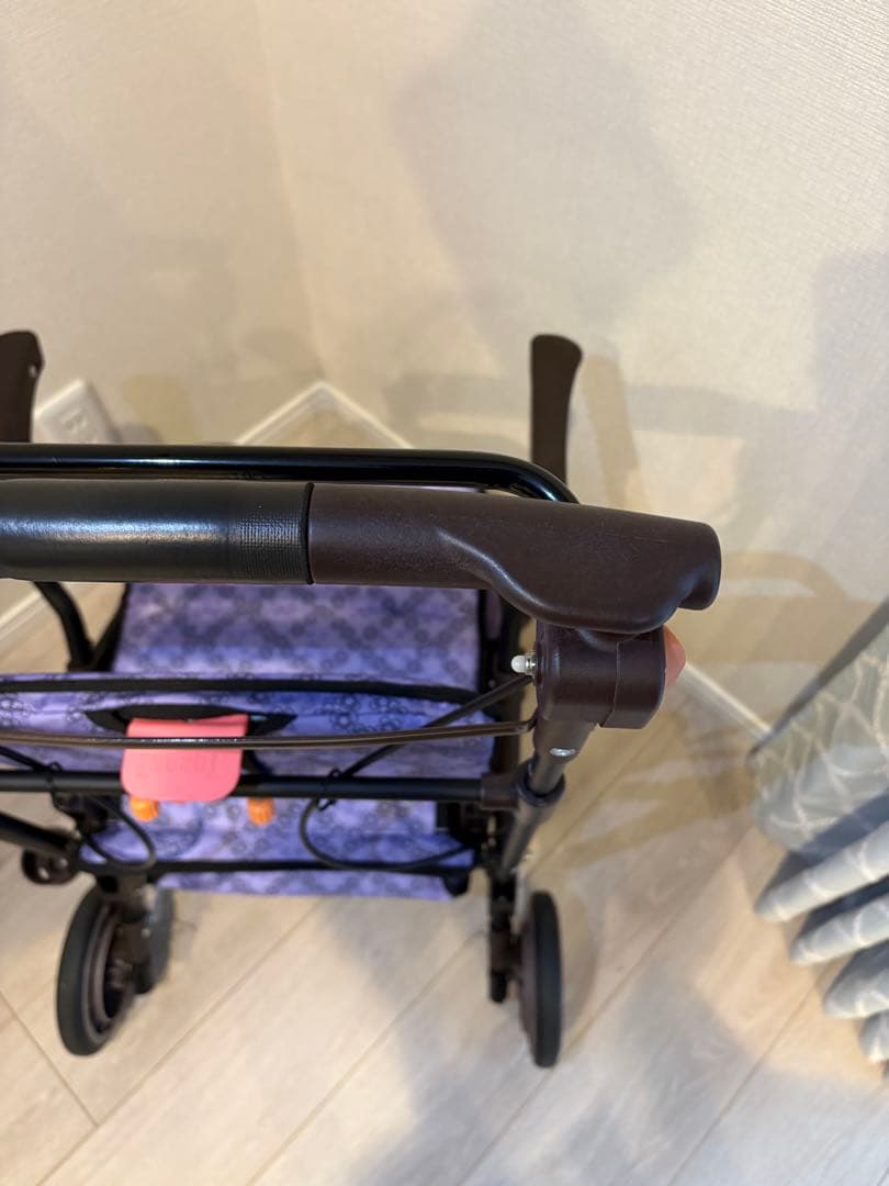 【美品】幸和製作所 SLT08 カゴノア L パープル シルバーカー　花柄