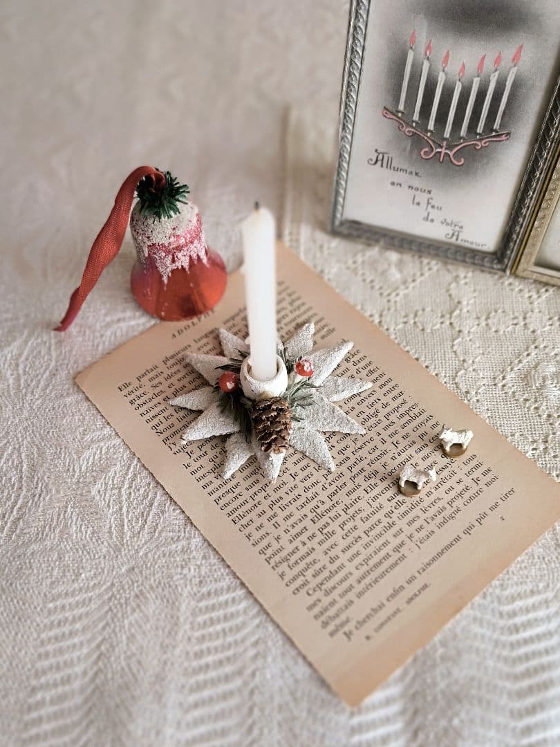 * old candle holder ❀ 星と松ぼっくりの キャンドルホルダー