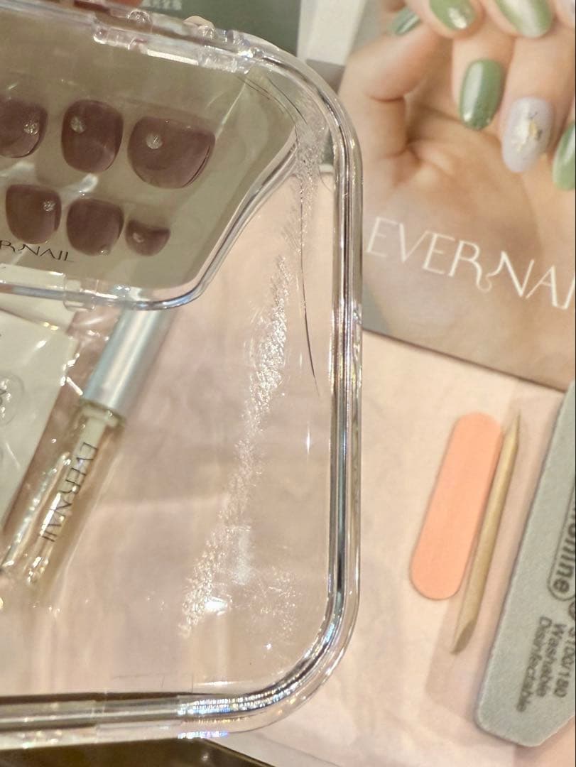 EVERNAIL LadyGrapeネイルチップ(接着剤、サイズ確認用チップ付)