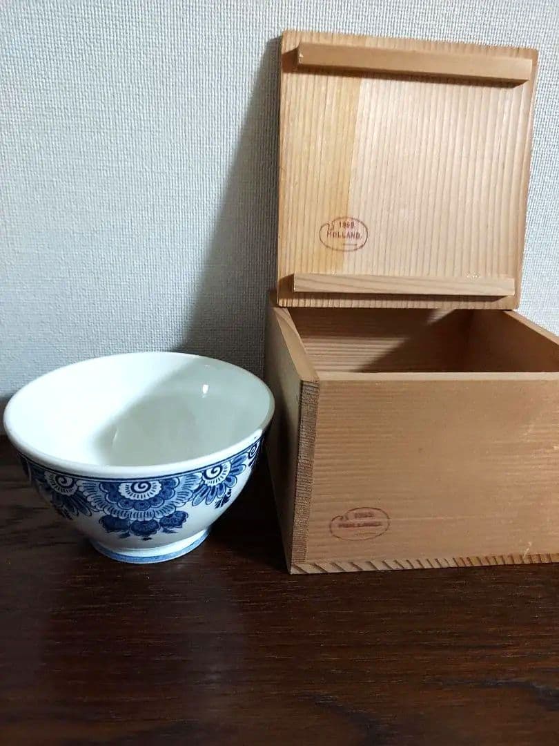 茶道具　オランダ製　茶器 　デルフトブルー　　草花文　茶碗