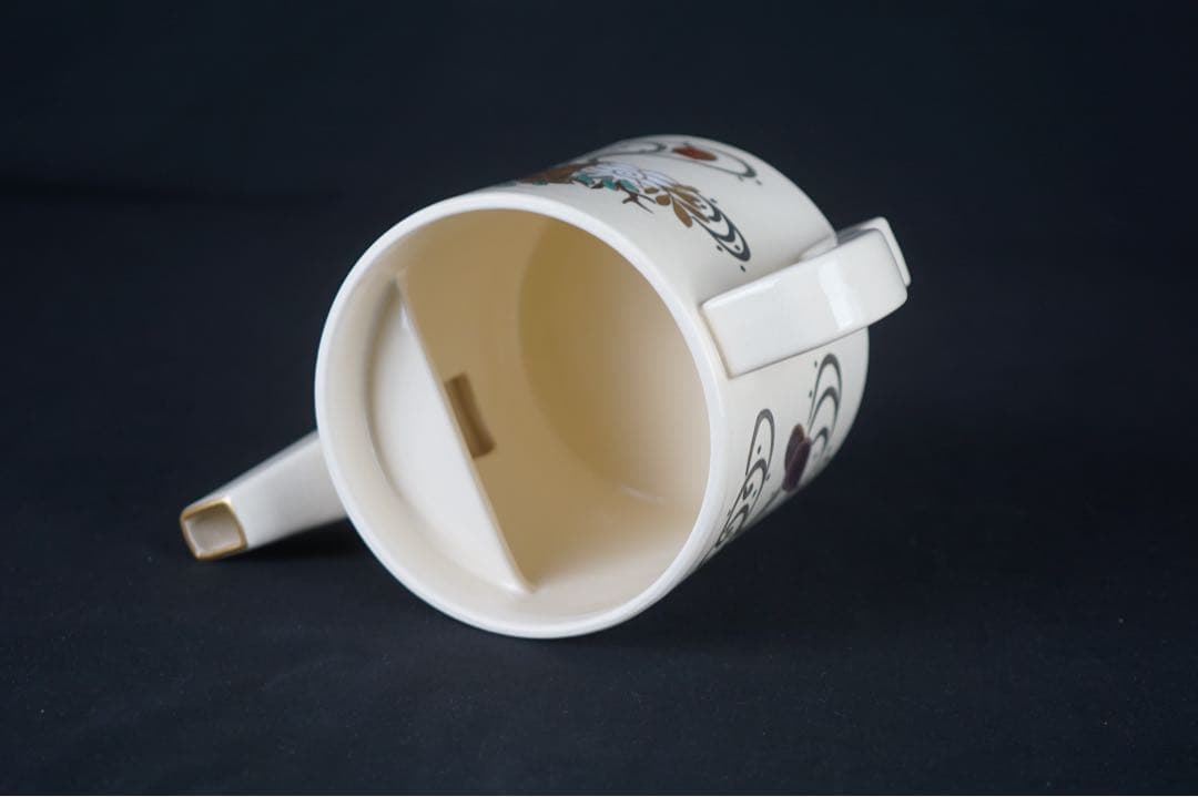 平安 桃山窯 手塚大示 造 色絵海松貝 片口 水注 共箱 茶道具