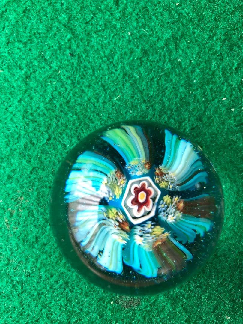 Murano Glass ムラーノガラスペーパーウエイト ミルフィオリ　約6cm