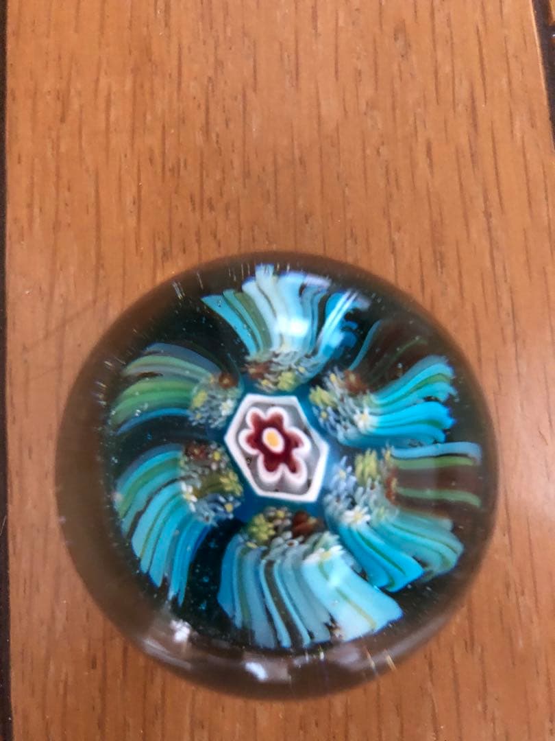 Murano Glass ムラーノガラスペーパーウエイト ミルフィオリ　約6cm