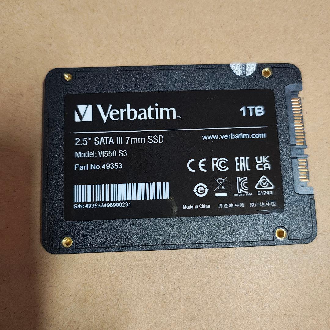 y*1様 Verbatim 1TB Vi550 S3 SSD 2.5インチ