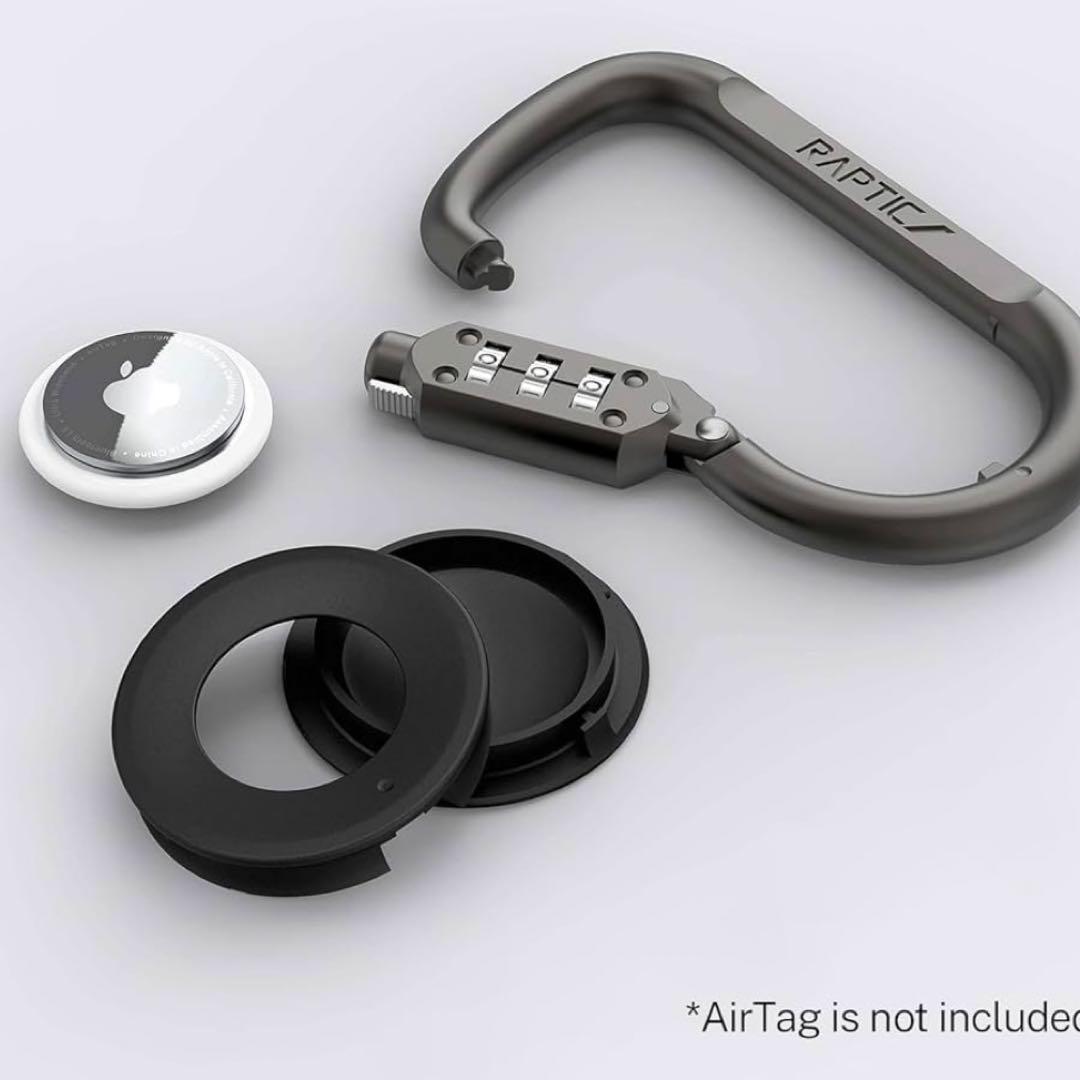 RAPTIC AirTag用 盗難防止 高耐久 ロックカラビナ　エアタグ用