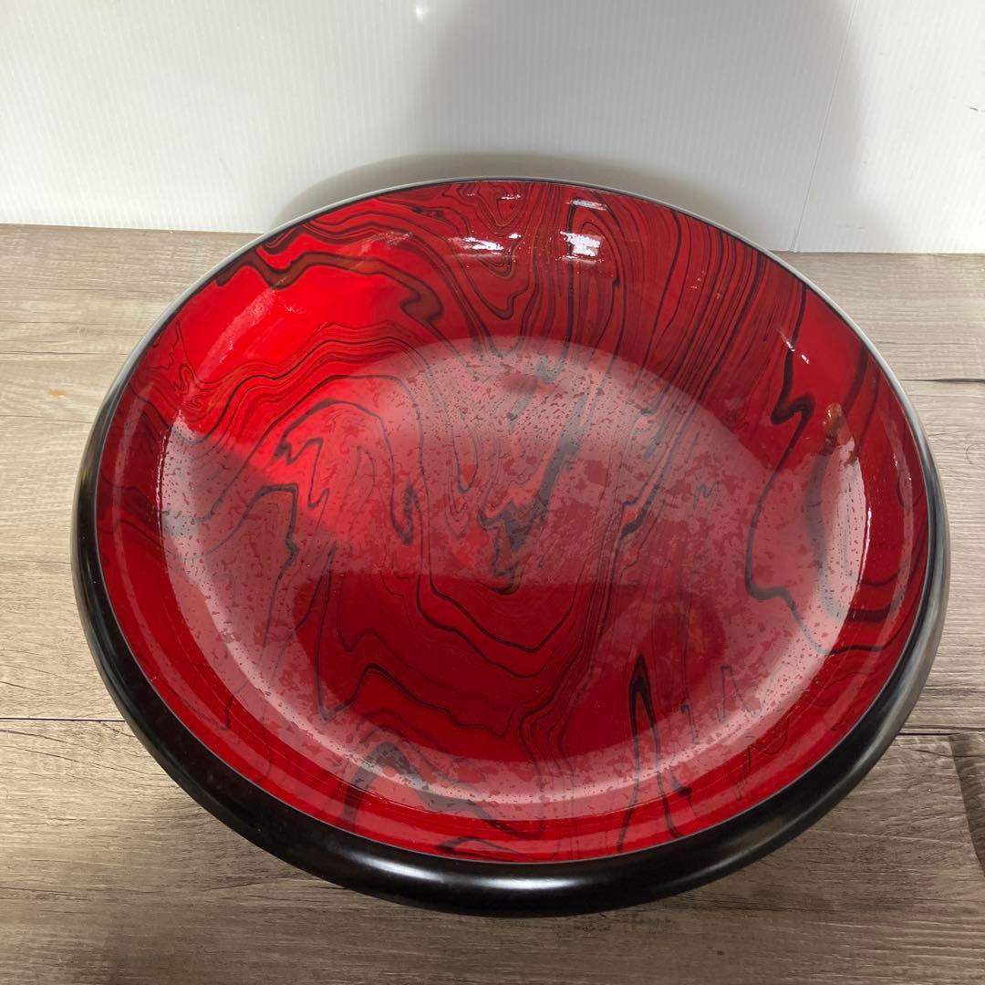 D-5 希少 伝統工芸 流文塗 宮城県産 漆器 鉢大皿 昭和レトロ 銘々皿和食器