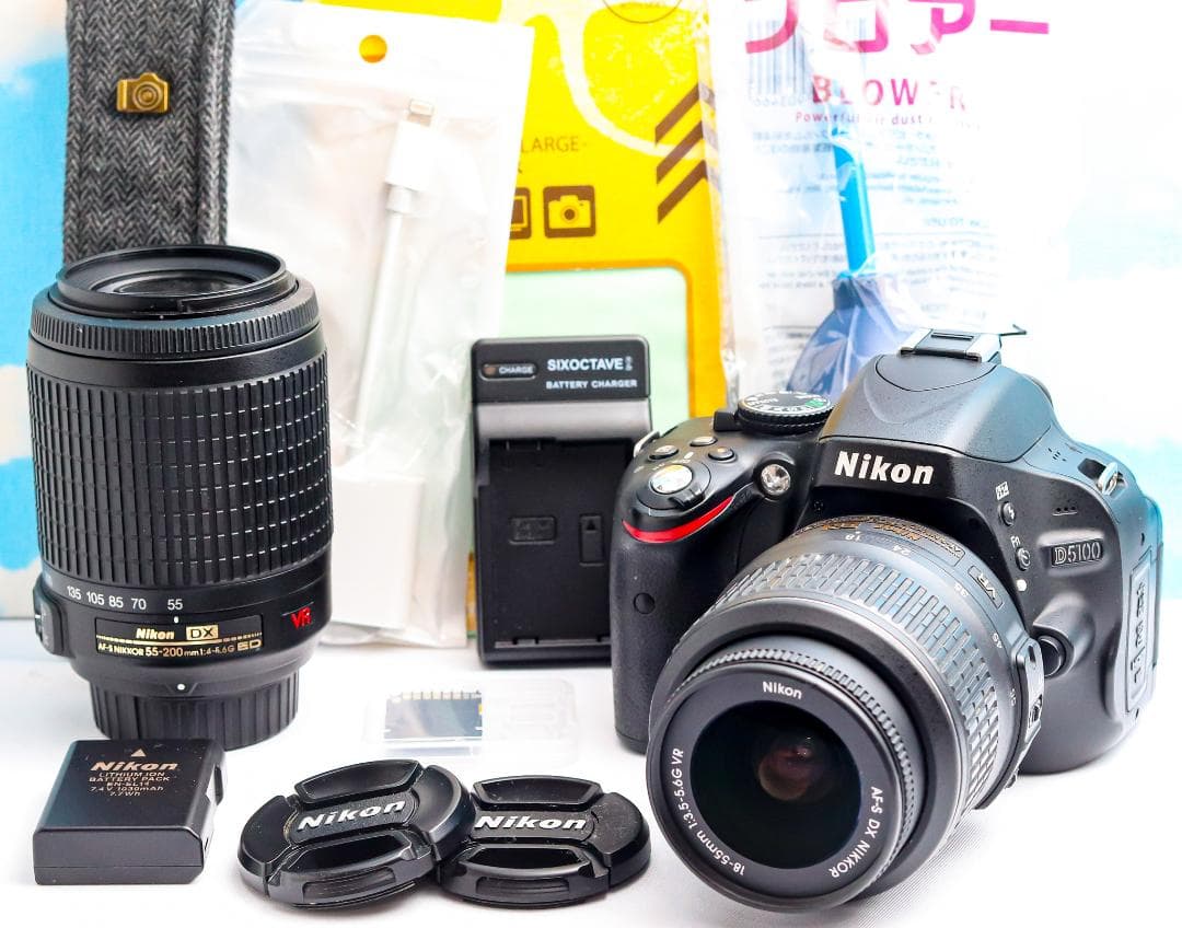 ニコン Nikon D5100⭐️スマホ転送⭐️届いてすぐ使える⭐️ダブルレンズ