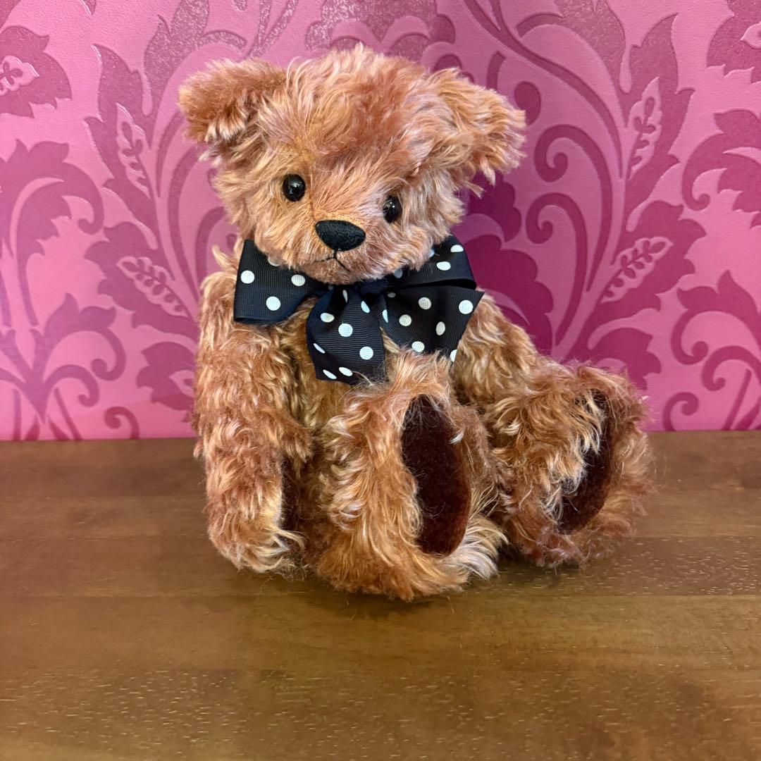 真壁　ヴィンテージモヘアテディベア 33cm ソフトカーリー21cm 2体