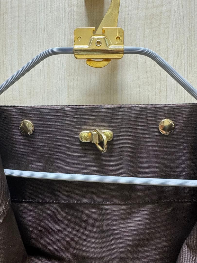LOUIS VUITTON ガーメントバッグ ブラウン ナイロン ハンガー付き