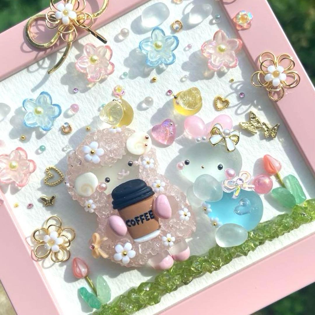 ♡優しいめーちゃんうさぎさんにコーヒーを♡シーグラスアート