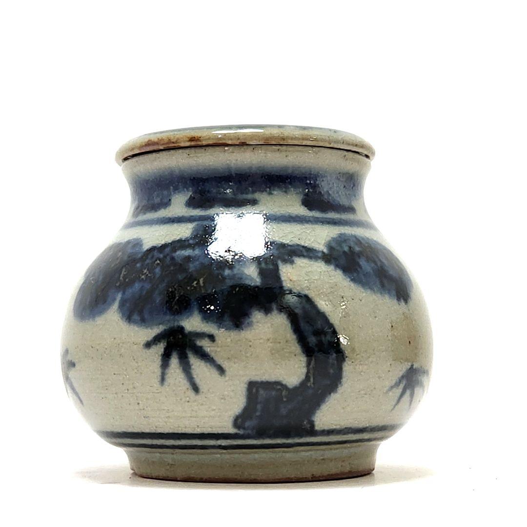 Y3490-5 茶道具 井上良斎作 松竹梅 茶入 共箱　う