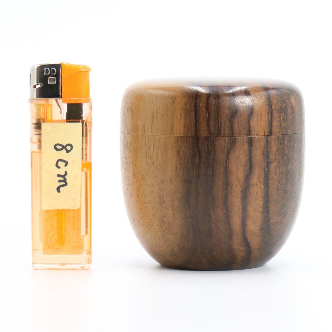 小西久夫(吉三郎)作 黒柿棗 木地師 共箱共布 茶道具　C50　1F28