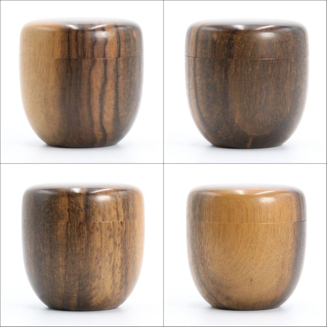 小西久夫(吉三郎)作 黒柿棗 木地師 共箱共布 茶道具　C50　1F28