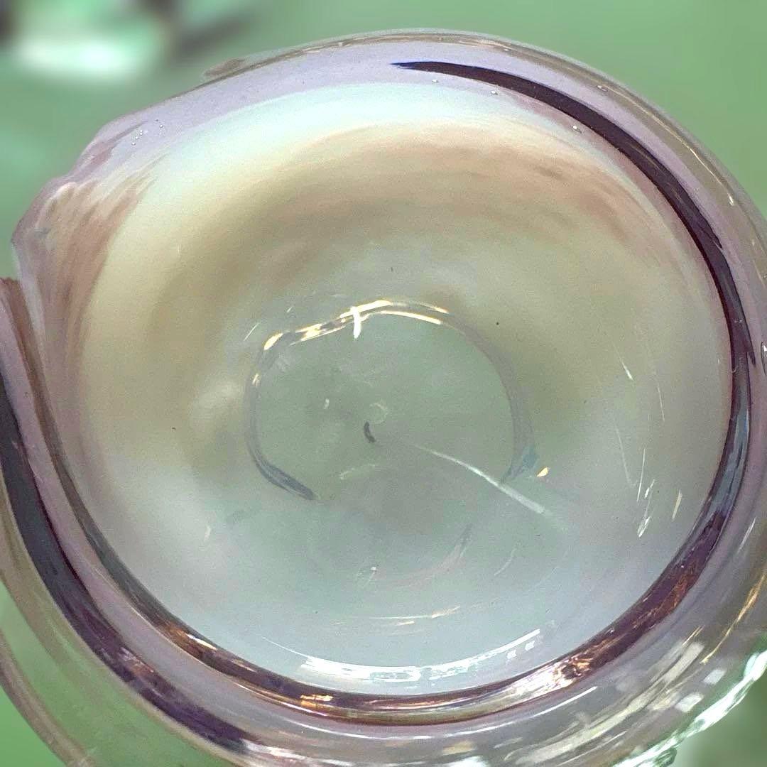 作家物　吹きガラス　片口　硝子ピッチャー　乳白ピンク　【保管品】