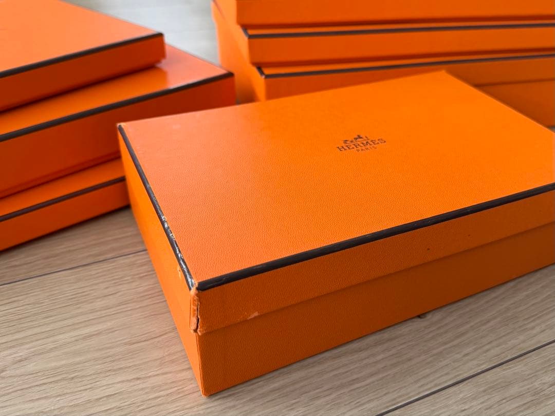 HERMES エルメス オレンジ ギフト箱 9個セット ノッティングカード付き