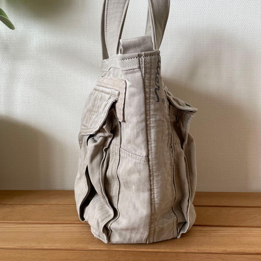【専用】お散歩バッグ ベージュ カーゴ リメイク　トート ハンドメイド