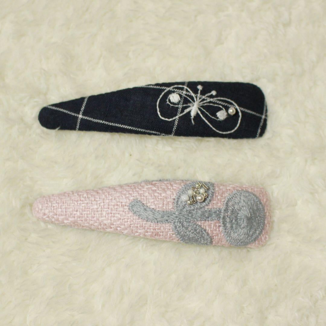 ミナペルホネン　bonheur　choucho ハンドメイド　パッチンピン