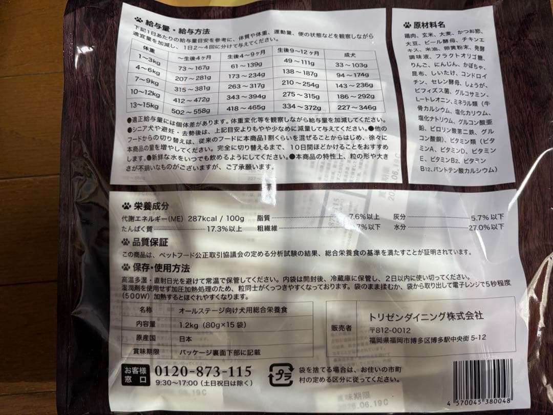 やわか　九州産華味鳥100%使用ドッグフード