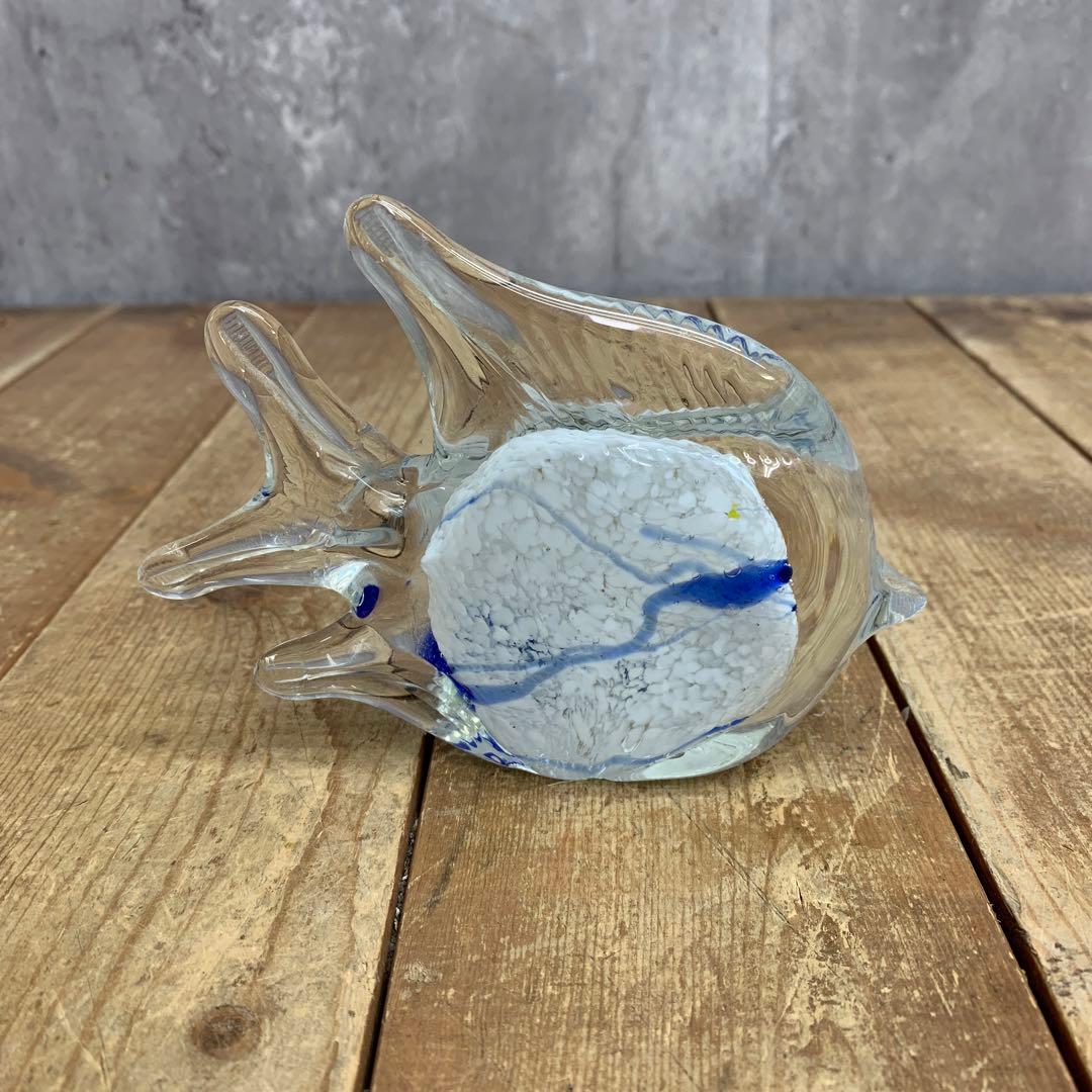 2F 【極美品】手作りガラス細工 3点セット（エンゼルフィッシュ・クジラ・キャン