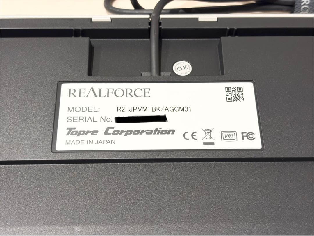 東プレ REALFORCE for Mac キーボード R2-JPVM-BK