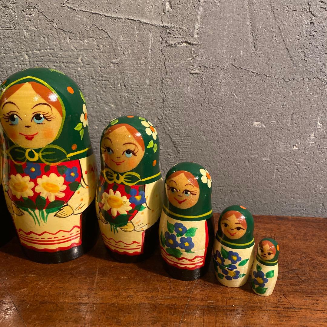 ロシア製 マトリョーシカ7体セット ヴィンテージ 置物オブジェ コレクション