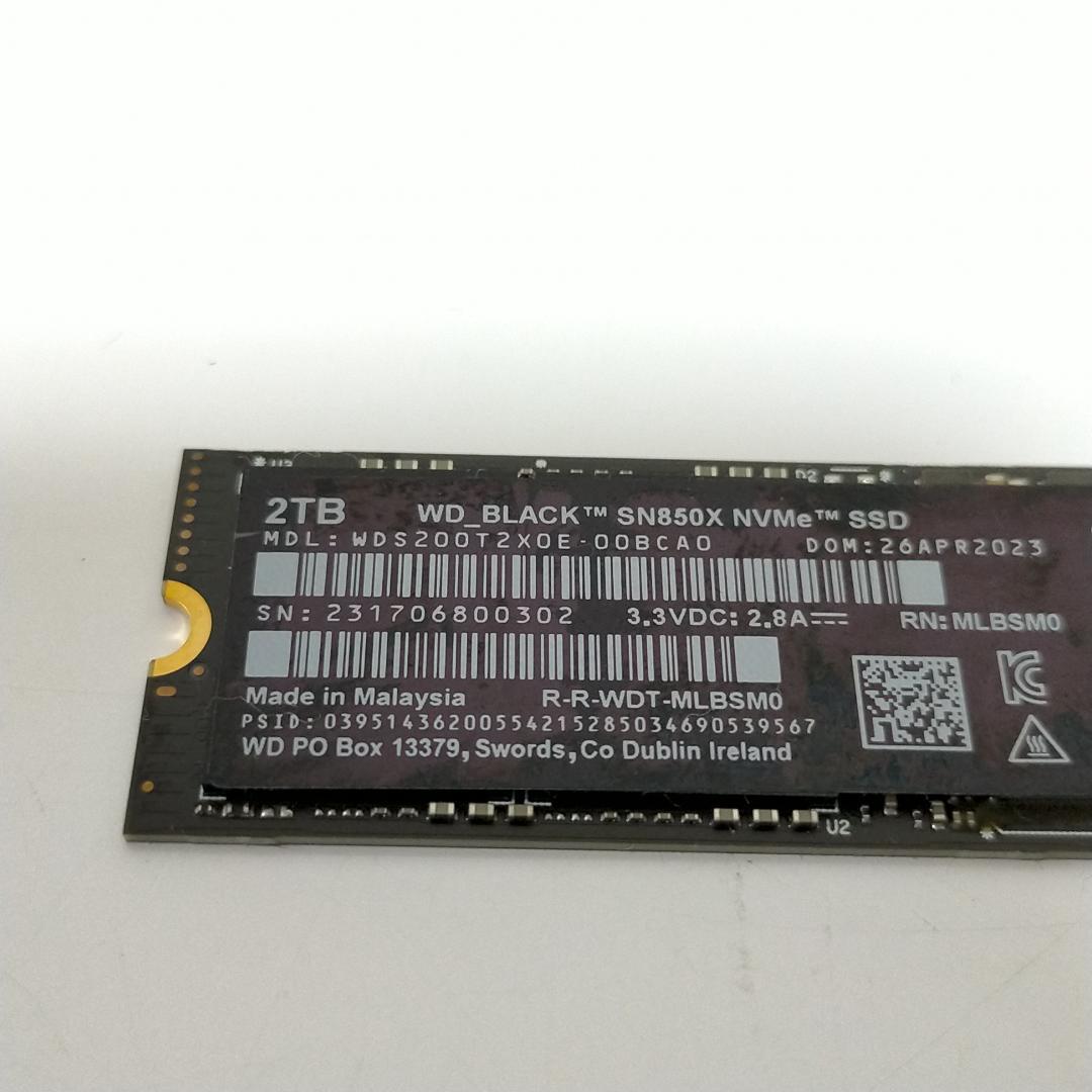 【動作確認済】WD BLACK SN850X NVMe SSD 2TB