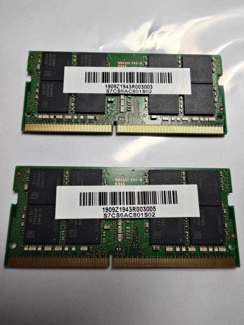 世*人様 Samsung DDR4 32GB 2666V メモリ2枚セット計64