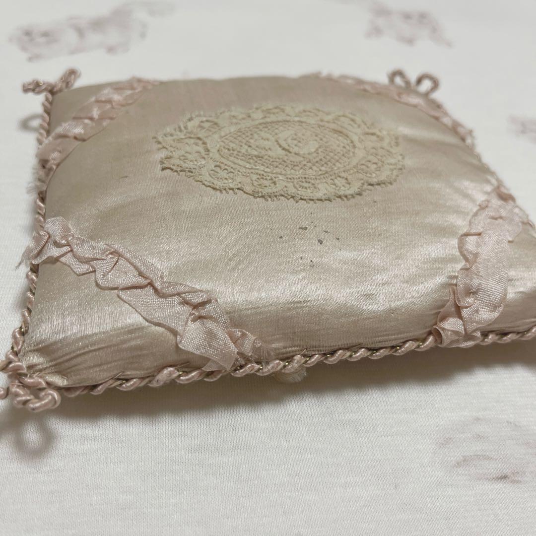 フランスアンティーク♡ 19世紀末ピンクシルク製 クッション