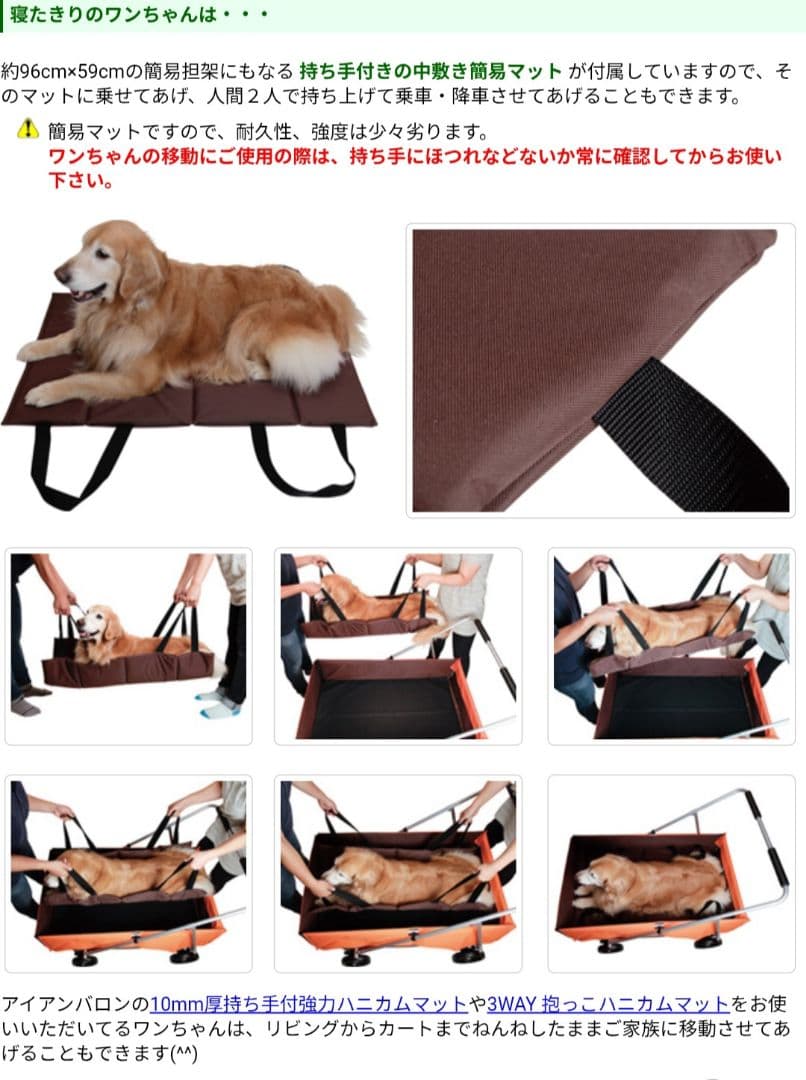 アイアンバロン ペット 介護 カート 大型犬 オレンジ