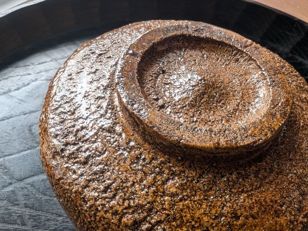 大樋焼　茶碗　春日山窯　開発文明作　共箱、布あり