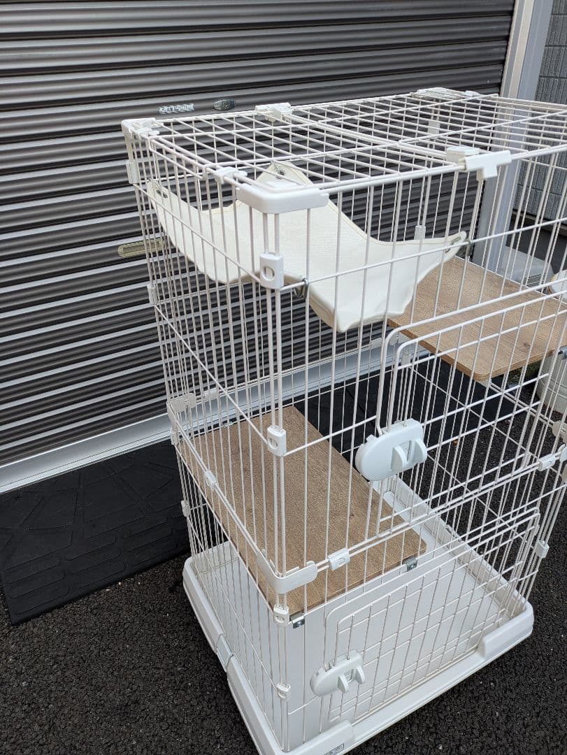 ホワイトキャットケージ 2段構造 ハンモック付き【川越手渡し限定】