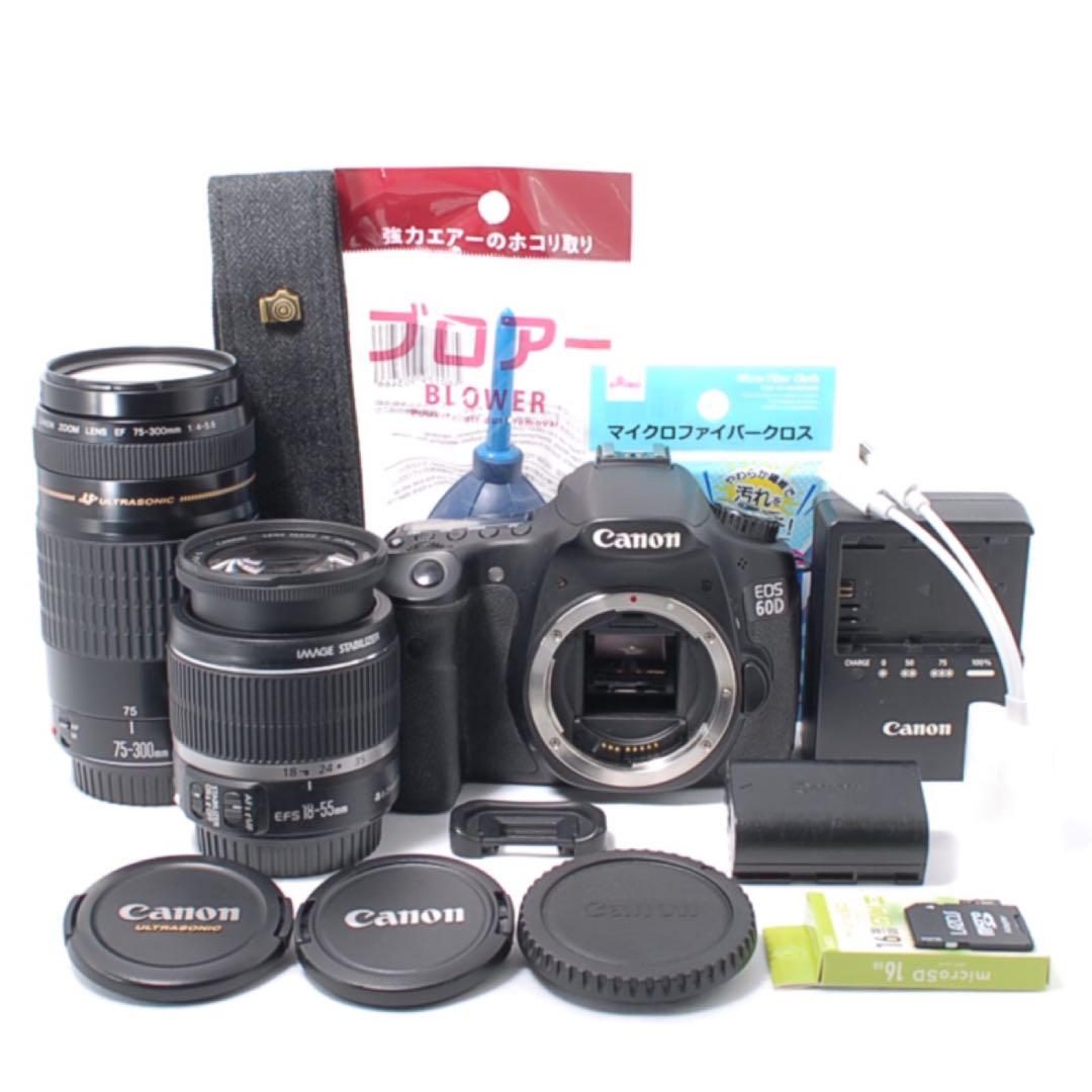 ✨卒業・入学式に✨自撮り＆スマホ転送OK！Canon EOS 60D Wレンズ